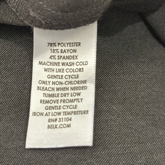 KIM ROGERS Pant Charcoal Gray Flat Front No Pockets Smooth Fit 12 P - Picture 8 of 9